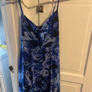 Lulu's Navy Floral Maxi Dress